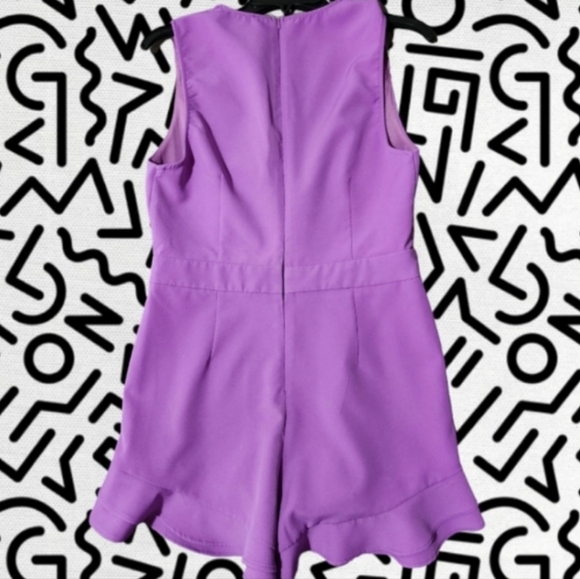 Womens purple romper shorts - Picture 3 of 4
